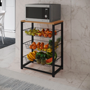 Ver imagem 1 de Fruteira com Suporte para Micro-ondas Barcelona Aço Preto Cesto Preto Tampo Canela