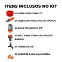Ver imagem 2 de Mangueira Jardim 20m +suporte Alça + Esguicho+engate Rapido + Bico Torneira Engate Rápido + Torneira