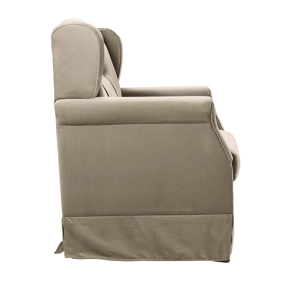 Poltrona Cadeira de Amamentação Balanço + Puff Ternura Suede Bege - Vs Decor - 4