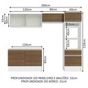 Ver imagem 4 de Armário de Cozinha Completa 260cm Branco/Rustic Topazio Madesa 01