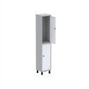 Ver imagem 3 de Armário Locker Guarda Volume Aço Light 2 Portas 34,5x179,5cm Cinza/Branco