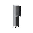 Ver imagem 3 de Armário Locker Guarda Volume Aço Light 2 Portas 34,5x179,5cm Cinza/Preto