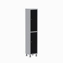 Ver imagem 1 de Armário Locker Guarda Volume Aço Light 2 Portas 34,5x179,5cm Cinza/Preto