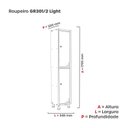 Ver imagem 4 de Armário Locker Guarda Volume Aço Light 2 Portas 34,5x179,5cm Cinza/Azul Delrei