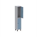 Ver imagem 3 de Armário Locker Guarda Volume Aço Light 2 Portas 34,5x179,5cm Cinza/Azul Dali