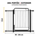 Ver imagem 3 de Grade de Porta P/ Portão Pressão Pet Cães Criança 99 a 104 Cm: