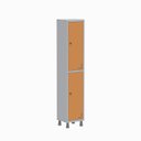 Ver imagem 1 de Armário Locker Guarda Volume Aço Light 2 Portas 34,5x179,5cm Cinza/Laranja