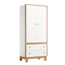 Ver imagem 2 de Quarto Infantil Flora Guarda Roupa 2 Portas, Comoda 4 Gavetas, Berço Branco Acetinado