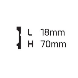 Kit Rodapé de Poliestireno 5 Barras Frisadas de 7cm x 2,44m Rende 12,2 Metros MF7 Gart  - 2