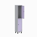 Ver imagem 3 de Armário Locker Guarda Volume Aço Light 2 Portas 34,5x179,5cm Cinza/Lilás