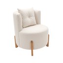 Ver mais imagens de Kit Poltrona e Puff Luna Decorativa Curvo Orgânico Boucle Off White - Montanaris Decor