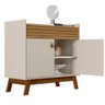 Aparador Buffet Para Sala De Estar 02 Portas e 01 Gaveta Lauren L05 Off White Amêndoa - Lyam Decor - 8