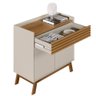Aparador Buffet Para Sala De Estar 02 Portas e 01 Gaveta Lauren L05 Off White Amêndoa - Lyam Decor - 7