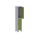 Ver imagem 3 de Armário Locker Guarda Volume Aço Light 2 Portas 34,5x179,5cm Cinza/Verde