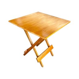 Mesa Dobrável 70x70cm em Madeira Maciça para Açaí e Bares Mel Bege - 1