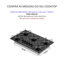 Ver imagem 3 de Tampo Mdp de 114 Cm para Cooktop 5 Bocas Preto