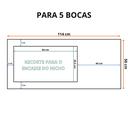 Ver imagem 2 de Tampo Mdp de 114 Cm para Cooktop 5 Bocas Preto