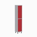 Ver imagem 1 de Armário Locker Guarda Volume Aço Light 2 Portas 34,5x179,5cm Cinza/Vermelho