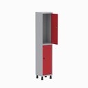 Ver imagem 3 de Armário Locker Guarda Volume Aço Light 2 Portas 34,5x179,5cm Cinza/Vermelho