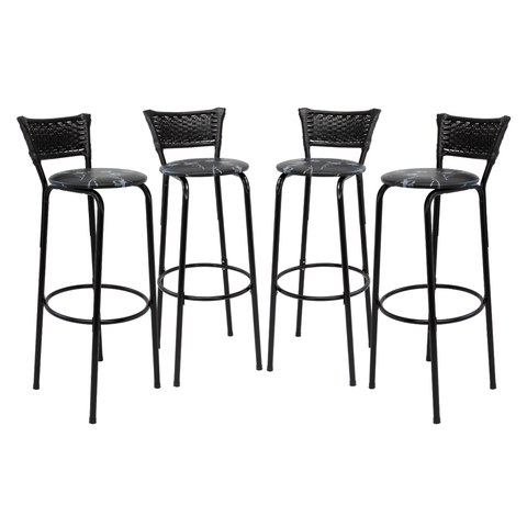 Kit 4 Cadeiras Alta 80cm para Balcão Ilha Bancada Área Gourmet Bar Piscina Banqueta Itagold