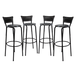 Kit 4 Cadeiras Alta 80cm para Balcão Ilha Bancada Área Gourmet Bar Piscina Banqueta Itagold - 1