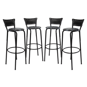 Kit 4 Cadeiras Alta 80cm para Balcão Ilha Bancada Área Gourmet Bar Piscina Banqueta Itagold