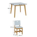 Ver imagem 3 de Conjunto Infantil Mesa com 2 Cadeiras Sofia Madeira Maçiça e MDF Azul/Mel