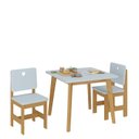 Ver imagem 2 de Conjunto Infantil Mesa com 2 Cadeiras Sofia Madeira Maçiça e MDF Azul/Mel