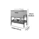 Ver imagem 6 de Bancada de Banheiro Balcão Portinari 1 Porta C/ Cuba 60cm Titanium/freijo - Mgm