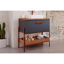 Ver imagem 1 de Bancada de Banheiro Balcão Portinari 1 Porta C/ Cuba 60cm Titanium/freijo - Mgm