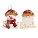 Ver imagem 1 de Kit 2 Placas de Natal Papai Noel e Boneco de Neve Natalino 11,5cm