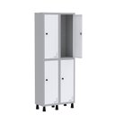 Ver imagem 3 de Armário Locker Guarda Volume Aço Light 4 Portas 69x179,5cm Cinza/Branco