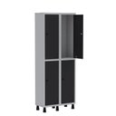 Ver imagem 3 de Armário Locker Guarda Volume Aço Light 4 Portas 69x179,5cm Cinza/Preto