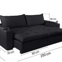 Ver imagem 3 de Sofá Cama 200 Cm Elite - Molas Ensacadas