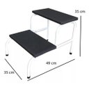 Ver imagem 2 de Kit 3 Escada Clínica de 2 Degraus Esmaltada Branca Tubo Com Piso em MDF Com Antiderrapante Medcombo 