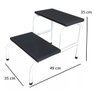 Kit 3 Escada Clínica de 2 Degraus Esmaltada Branca Tubo Com Piso em MDF Com Antiderrapante Medcombo  - 2