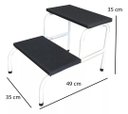 Ver imagem 2 de Kit 3 Escada Clínica de 2 Degraus Esmaltada Branca Tubo Com Piso em MDF Com Antiderrapante Medcombo