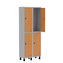 Ver imagem 3 de Armário Locker Guarda Volume Aço Light 4 Portas 69x179,5cm Cinza/Laranja