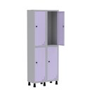 Ver imagem 3 de Armário Locker Guarda Volume Aço Light 4 Portas 69x179,5cm Cinza/Lilás
