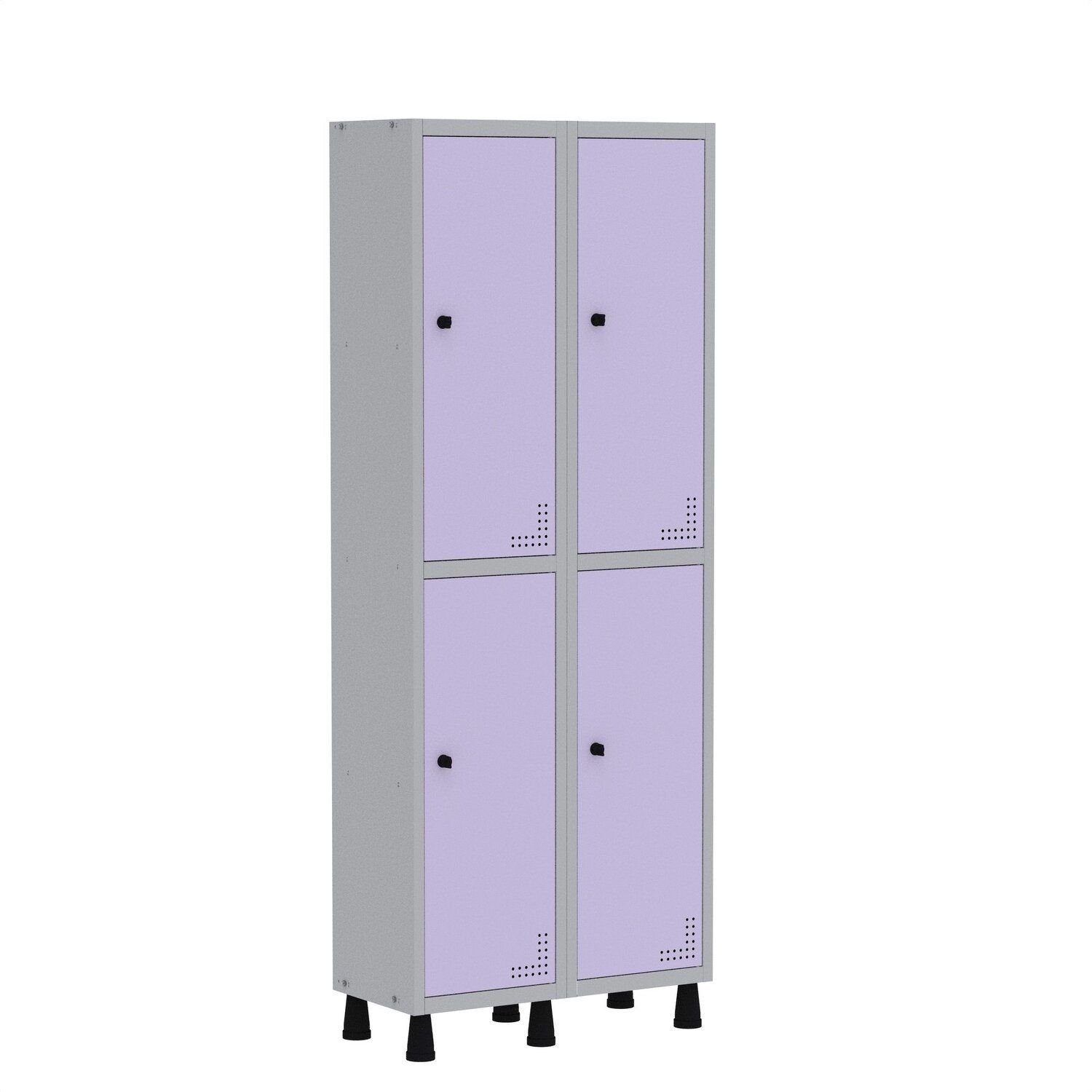 Armário Locker Guarda Volume Aço Light 4 Portas 69x179,5cm Cinza