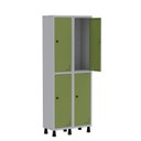 Ver imagem 3 de Armário Locker Guarda Volume Aço Light 4 Portas 69x179,5cm Cinza/Verde
