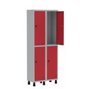 Ver imagem 3 de Armário Locker Guarda Volume Aço Light 4 Portas 69x179,5cm Cinza/Vermelho