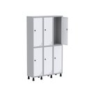 Ver imagem 3 de Armário Locker Guarda Volume Aço Light 6 Portas 103,5x179,5cm Cinza