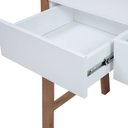 Ver imagem 3 de Aparador Escrivaninha Paris em Madeira Maciça e MDF Branco/Marrom