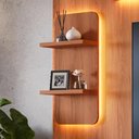 Ver imagem 5 de Estante Home para Tv até 75” Noble 270cm com 2 Torres Nichos e Led para Sala Jequitiba/off White