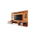 Ver imagem 5 de Estante Home para TV até 75” Noble 270cm com 2 Torres Nichos e LED para Sala Jequitiba/Off White