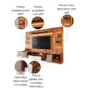Ver imagem 4 de Estante Home para TV até 75” Noble 270cm com 2 Torres Nichos e LED para Sala Jequitiba/Off White