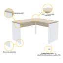 Ver imagem 6 de MESA EM L P/ ESCRITÓRIO 155X155 PANDIN P25 - NOGUEIRA/BRANCO ET155155P25PP
