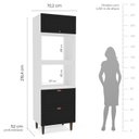 Ver imagem 5 de Torre Quente 1 Porta 2 Gavetas 2 Nichos para Forno Pérola Yescasa Preto/Branco