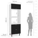 Ver imagem 5 de Torre Quente 1 Porta 2 Gavetas 2 Nichos para Forno Pérola Yescasa Preto/Branco